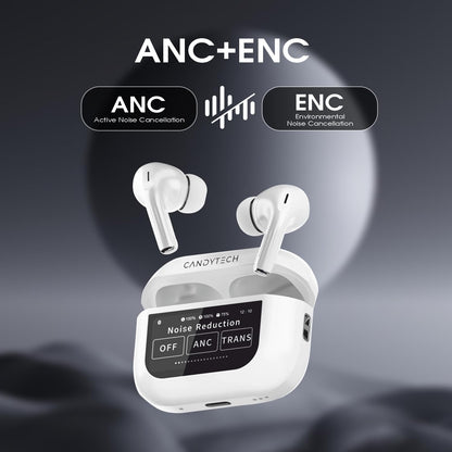 Air Space Screen TWS, ANC (32dB), Smart Touch Display True Wireless Buds