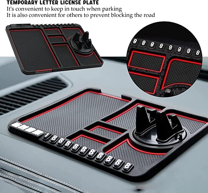 Anti-Slip Phone Holder with Extra Large Pad, Phone Holder in Car, Universal Multifunction Car Dashboard Non-Slip Mat for Phones,