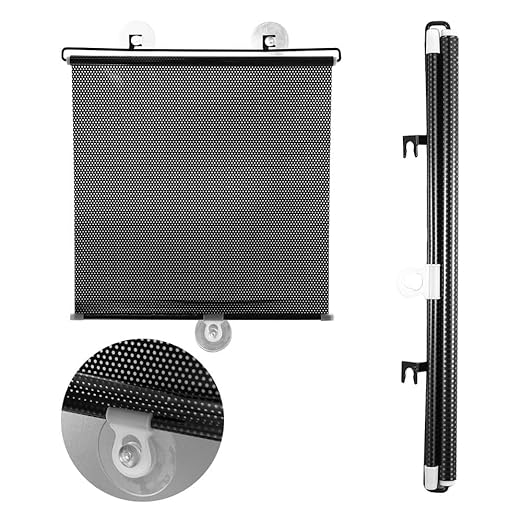 Vctitil 1 Pcs Roller Shades with Suction Cups Blinds Blackout Curtain Block UV ortable Window Cover Curtain for Car