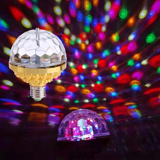 Colorful Rotating Magic Ball Light, Colorful Disco Rotating Magic Ball Light Bulb with Sockets