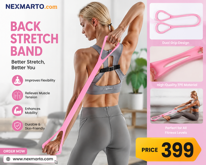 Resistance Band, Fitness Elastic Rope, Execrise Workout for Arm, Back, Chest and Shoulder, Yoga, Pilates, Stretching, Physical Therapy Equipment, Pink